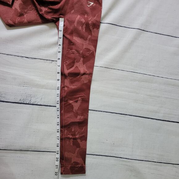 Gymshark Size XS Adapt Camo Seamless Leggings Cherry Brown Activewear Gym - Picture 7 of 7